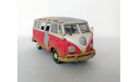 1:25 Volkswagen Van ’Samba’ (красный/белый) Фольксваген Maisto  Б.10079, масштабная модель, scale24