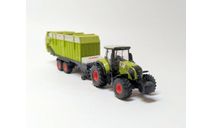1:87 Трактор Claas Axion 850 с загрузочным с/х бункером (зелёный) Siku  Б.10994, масштабная модель, scale87