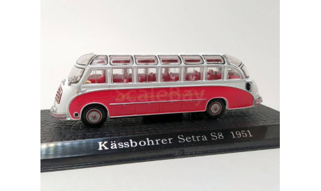 1:72 Kassbohrer Setra S8 1951 (красный/белый) DeAgostini  Б.11370, масштабная модель, DeAgostini (итальянские автомобили), scale72