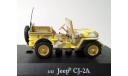 Willys Jeep CJ2A (камуфлированный) Джип Cararama  Б.4608, масштабная модель, Bauer/Cararama/Hongwell, scale43