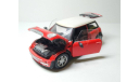 1:24 Mini Cooper (красный/белый) Мини Купер Cararama  Б.5606, масштабная модель, Bauer/Cararama/Hongwell, scale24