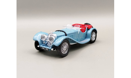 Jaguar SS 100 1938 (голубой) Ягуар IXO М.0238, масштабная модель, IXO Museum (серия MUS), scale43