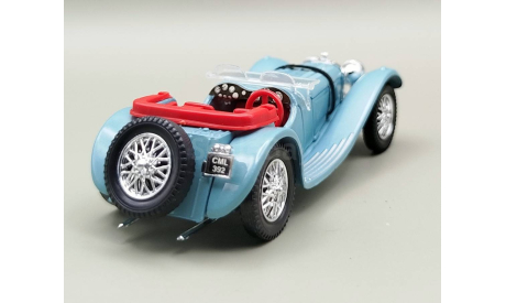Jaguar SS 100 1938 (голубой) Ягуар IXO М.0238, масштабная модель, IXO Museum (серия MUS), scale43