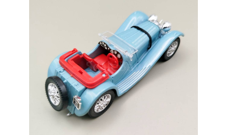 Jaguar SS 100 1938 (голубой) Ягуар IXO М.0238, масштабная модель, IXO Museum (серия MUS), scale43