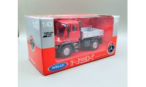 Mersedes-Benz Unimog U300 бортовой (красный/серебристый) Мерседес Welly Nex  М.0492, масштабная модель, scale43, Mercedes-Benz