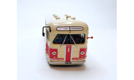 Автобус ЗИС-154 (бежевый/красный) Hachette М.0566, масштабная модель, scale43, Leyland