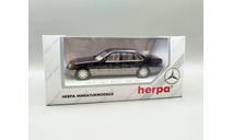 Mercedes-Benz 600 SEL W140 (тёмно-коричневый) Мерседес Herpa М.0650, масштабная модель, scale43