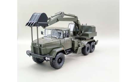 КрАЗ-6322 экскаватор ЭОВ-4422 (тёмно-зелёный) Наш Автопром  М.0656, масштабная модель, scale43