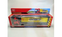 Scania седельный тягач с полуприцепом (красный/жёлтый) Игрушка Технопарк М.0685, масштабная модель, scale50