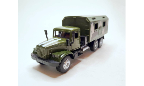 КРАЗ-255 кунг (зелёный камуфляж) Игрушка KiddieDrive М.0691, масштабная модель, scale43