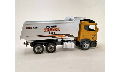 Scania / Скания самосвал (жёлтый/серебристый) Игрушка Daffi М.0703, масштабная модель, Технопарк, scale43