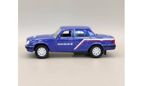 Горький-31105 Почта России (синий) Модель-Игрушка Welly М.0900, масштабная модель, ГАЗ, scale43