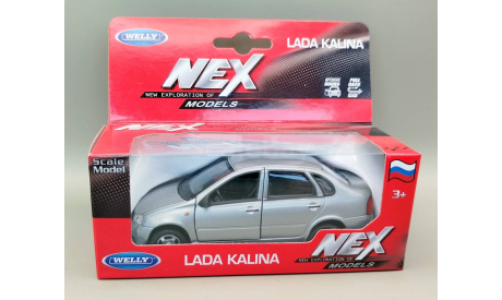 ВАЗ-1118 Lada-Kalina Лада Калина (серебристый) Игрушка Welly М.0922, масштабная модель, scale35