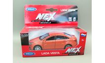 ВАЗ-2180 LADA Vesta Лада Веста (оранжевый) Игрушка Welly М.0925, масштабная модель, scale35
