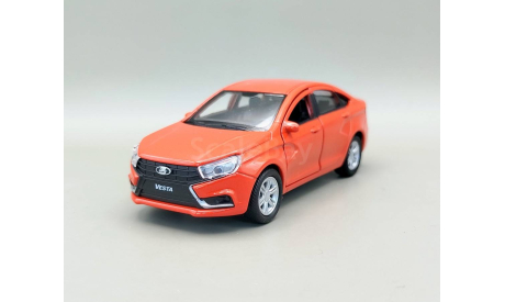 ВАЗ-2180 LADA Vesta Лада Веста (оранжевый) Игрушка Welly М.0925, масштабная модель, scale35