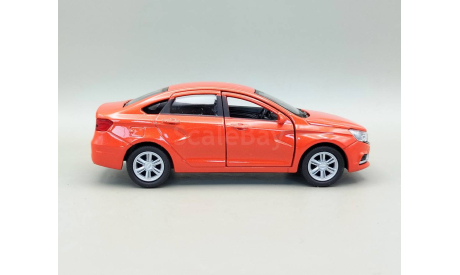 ВАЗ-2180 LADA Vesta Лада Веста (оранжевый) Игрушка Welly М.0925, масштабная модель, scale35