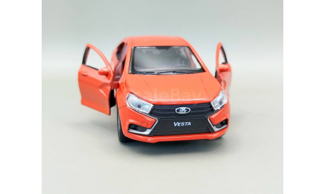 ВАЗ-2180 LADA Vesta Лада Веста (оранжевый) Игрушка Welly М.0925, масштабная модель, scale35
