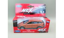 LADA Vesta Cross SW Лада Веста ВАЗ (оранжевый) Игрушка Welly М.0926, масштабная модель, scale35