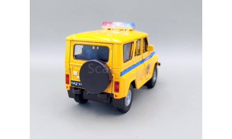 УАЗ-31514 милиция СССР (жёлтый) Игрушка Welly М.0929, масштабная модель, scale35