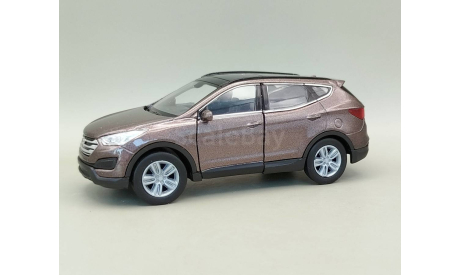 Hyundai Santa Fe (коричневый) Игрушка Welly М.0932, масштабная модель, scale35
