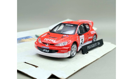 Peugeot-206 WRC (красный) Пежо Cararama М.1018, масштабная модель, Bauer/Cararama/Hongwell, scale43