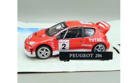 Peugeot-206 WRC (красный) Пежо Cararama М.1018, масштабная модель, Bauer/Cararama/Hongwell, scale43