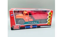 УРАЛ-55571 самосвал (оранжевый/красный) Игрушка Технопарк М.1072, масштабная модель, scale43