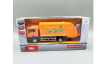 1:64 MAN мусоровоз (оранжевый) МАН Модель-Игрушка RMZ City М.1074, масштабная модель, scale64