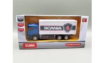 1:64 Scania грузовой фургон (синий/белый) Скания Модель-Игрушка RMZ City М.1075, масштабная модель, scale64