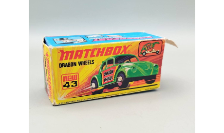 Коробка Matchbox Superfast No. 43 Dragon Wheels Volkswagen Beetle М.1225, масштабная модель, scale64