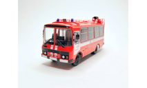 Автобус ПАЗ-3205 пожарный автомобиль дымозащитной службы АГ-12 (красный) Modimio М.1308, масштабная модель, scale43