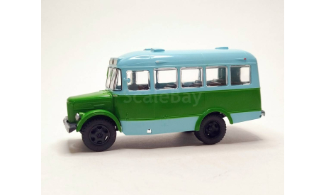 Автобус ПАЗ-651 (голубой/зелёный) Modimio М.1312, масштабная модель, scale43