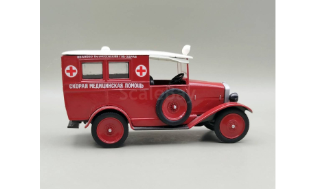 АМО-Ф-15 Скорая медицинская помощь (красный/белый) DeAgostini М.1418, масштабная модель, scale43