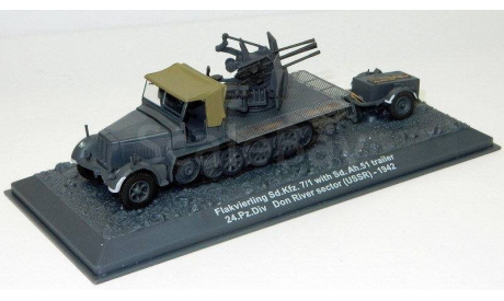 1:72 Flakvierling SD.KFZ. 7/1 with SD. AH. Trailer Don USSR 1942, масштабные модели бронетехники, DeAgostini (военная серия), scale72