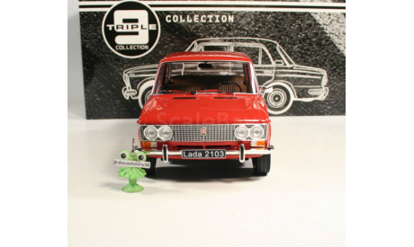 1:18 ВАЗ LADA 2103 от Triple9 красная, коричневый салон, масштабная модель, scale18