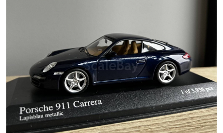 С 1 рубля, без резервной цены! Porsche 911 Carerra 997 Lapisblau Minichamps, масштабная модель, scale43