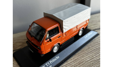 С 1 рубля, без резервной цены! Volkswagen T3 Pritsche Leuchtorange Minichamps, масштабная модель, scale43