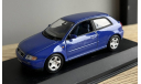 С 1 рубля, без резервной цены! Audi A3 3 door blue Minichamps, масштабная модель, scale43