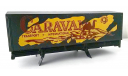 Черная платформа и тент с надписью ’CARAVAN’ от КАМАЗ 53212 (Элекон), масштабная модель, 1:43, 1/43