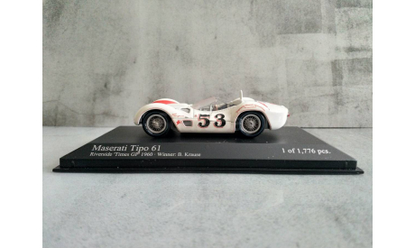 Minichamps MASERATI TIPO 61 - BILL KRAUSE - WINNER - RIVERSIDE LA TIMES GP 1960 L.E. 1776 pcs., масштабная модель, 1:43, 1/43