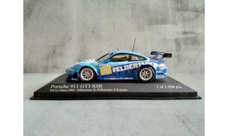 Minichamps PORSCHE 911 GT3 RSR - IMSA PERFORMANCE MATMUT - FELBERMAYER/FELBERMAYR/LECOURT - 24H LE MANS 2009 L.E. 1008 pcs., масштабная модель, 1:43, 1/43