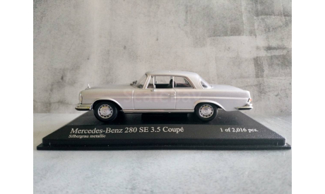 Minichamps MERCEDES-BENZ 280 SE 3.5 COUPE (W 111) - 1970 - SILVER L.E. 2016 pcs., масштабная модель, scale43