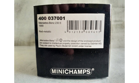 Minichamps MERCEDES-BENZ 230 E (W124) - 1991 - RED METALLIC L.E. 1008 pcs., масштабная модель, scale43
