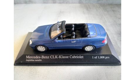Minichamps MERCEDES-BENZ CLK-CLASS CABRIOLET (A209) - 2003 – BLUE L.E. 1008 pcs., масштабная модель, scale43