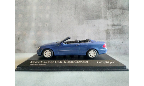 Minichamps MERCEDES-BENZ CLK-CLASS CABRIOLET (A209) - 2003 – BLUE L.E. 1008 pcs., масштабная модель, scale43