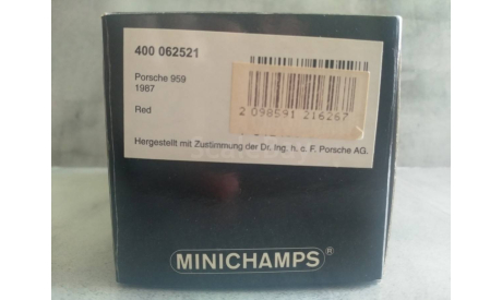 Minichamps PORSCHE 959 - 1987 - RED L.E. 11040 pcs., масштабная модель, scale43