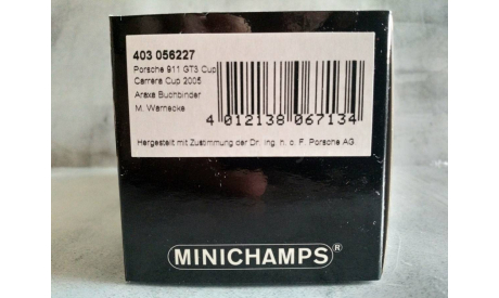 Minichamps PORSCHE 911 GT3CUP CARRERA CUP 2005 ARAXA BUCHBINDER/MARK WARNECKE, масштабная модель, scale43