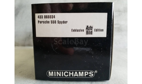 Minichamps PORSCHE 550 SPYDER - 1955 – SILVER EXKLUSIVE AUTO BILD EDITION – LIMITIERTE AUFLAGE L.E. 3000 pcs., масштабная модель, scale43