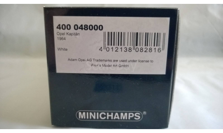 Minichamps OPEL KAPITÄN - 1964 - WHITE L.E. 2016 pcs., масштабная модель, scale43