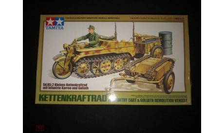 Sd.Kfz.2 Kettenkraftpad w/ infantry cart & Goliath Demolition Vehicle Tamiya 1/48, сборные модели бронетехники, танков, бтт, scale48